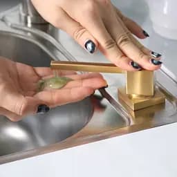Дозатор для кухонної мийки золотий врізний Nett DTG-300 - мініатюра 3