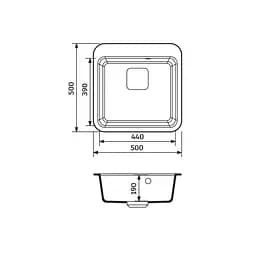 Кухонна мийка Adamant Exist 500x500x190 білий 417223, Білий - мініатюра 2