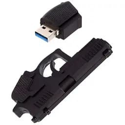 USB флеш накопичувач ColorWay Pistol 64 GB 3.0 Black (CW-USBPL64) - мініатюра 3