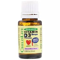 Рідкий вітамін D3 для дітей ChildLife Organic Vitamin D3 Drops 400 МЕ зі смаком ягід 6.25 мл