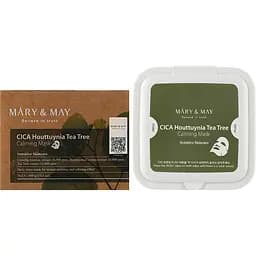 Набір заспокійливих масок для обличчя Mary & May CICA Houttuynia Tea Tree Calming Mask, з чайним деревом, 30 шт. - мініатюра 2