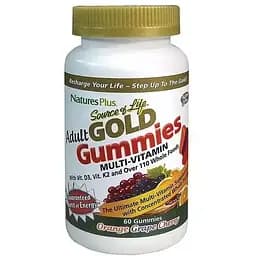 Мультивітаміни NaturesPlus Source of Life Gold смак апельсину, винограду та вишні 60 жувальних таблеток