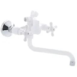 Смеситель для ванны Plamix Amax-142 Белый (без шланга и лейки) (PM0585)