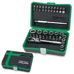 Набор инструментов Toptul и головок с трещоткой 1/4" 41шт. (12-гр.) (GADW4502)