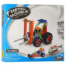 Конструктор из металла техника, гоночная машина Погрузчик 92 детали (9801-2-3)