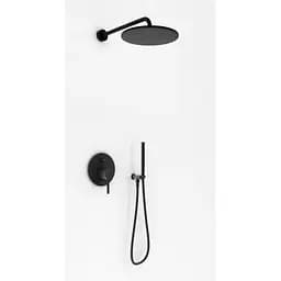 Душевая система скрытого монтажа Kohlman Roxin Black + Box скрытого монтажа QW210RBR25, Черный матовый