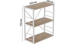 Етажерка 3/60 Ferrum-decor Серії Коннект 73x60x28 білий ДСП Дуб Сан-Марино 16мм (FRD-104261) - мініатюра 3