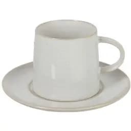 Чашка і блюдце J-line 250 мл білий (98314)