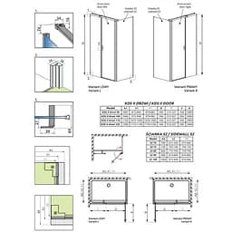 Душова стінка Radaway NES S2 90x200 безпечне скло, прозоре (10040090-01-01) - мініатюра 2