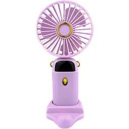 Дитячий портативний USB-вентилятор Mini Fan з підставкою для телефону фіолетовий (677-58A)
