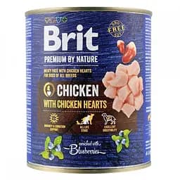 Вологий корм для собак Brit Premium By Nature Chicken with Hearts 800 г (курка)