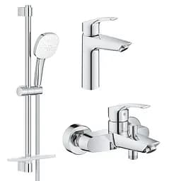 Набор смесителей Grohe Eurosmart 3 в 1 для ванной UA123246M3 Хром