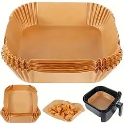 Бумажные вкладыши для аэрофритюрницы Air Fryer Liners 50 шт термостойкие 160×45 мм Коричневый