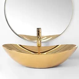Умивальник Rea Royal gold накладний золотий REA-U4545, Золотий - мініатюра 3