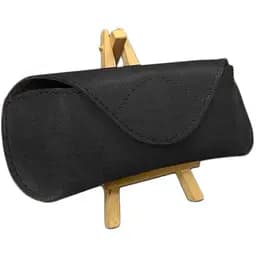 Кожаный чехол для очков BlankNote Crazy Horse с клапаном на магните Черный