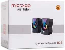 Акустична система Microlab 2.0 B-22 6Вт RGB Led USB Black (B-22) - мініатюра 5