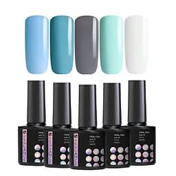 Набір гель-лаків для нігтів Reglance Ментоловий 7.5 мл x 5 шт.