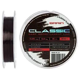 Волосінь Brain Classic Carp Line (dark brown) 300 м 0.25 мм 15 lb 6.6 кг