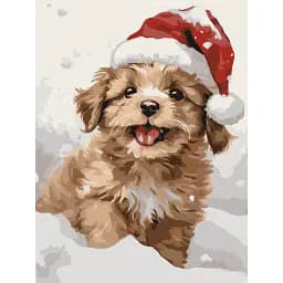 Картина по номерам Brushme Снежный щенок 30x40 см