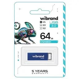 USB флеш накопичувач Wibrand 64GB Chameleon Blue USB 2.0 (WI2.0/CH64U6U) - мініатюра 2
