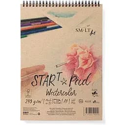 Альбом для акварелі на спіралі STAR T А4 240г/м2 20л натуральний білий SM-LT Art