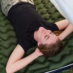 Матрац туристичний надувний одномісний Naturehike CNK2550WS019, 200х60х6.5 см, синій, для кемпінгу із мішком для надування - мініатюра 8