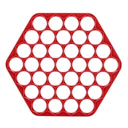 Пластикова пельменниця шестикутна форма для приготування пельменів) Ø23 см, Kitchette Червоний 84447