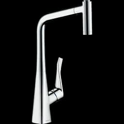 Змішувач Hansgrohe Metris M71 320 2jet кухонний з витяжним виливом Sbox 73801000 Хром