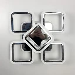 Стельова хромова люстра LED на 4+1 ріжки-квадрати Line.F A 2400/4+1 S CR