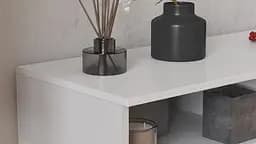 Тумба під телевізор Кентуккі Ferrum-decor 45x139x38 Чорний метал ДСП Білий 16 мм (FRD-106733) - мініатюра 2