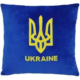 Подушка Tigres Трезубец, 33 см, синяя с желтым (ПД-0444)