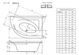 Ванна акрилова Radaway Mistra 150x100 права + ніжки (WA1-07-150x100P) - мініатюра 2