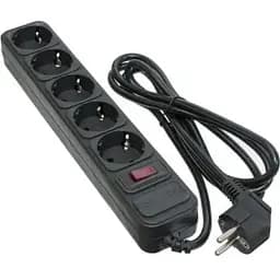 Мережевий фільтр живлення Patron 1.8 m3*1mm2 (SP-1052) 5 розеток BLACK (EXT-PN-SP-1052)