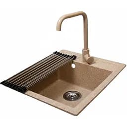 Комплект гранітна мийка + змішувач Romzha Adiere Piesok (B)