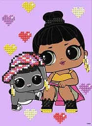 Алмазна мозаїка вибіркова L.O.L. Surprise! Honey Bun With Bunny Hun 15×20 см AML1204