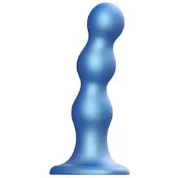 Насадка для страпону Strap-On-Me Dildo Plug Balls Blue Metallic L