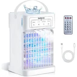 Портативный кондиционер с вентилятором объем 1100 мл 3 скорости 7 светодиодов