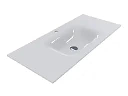 Умивальник Miraggio JESSEL 1000 (0000796) Miramarble, Глянцевий, Накладний/Врізний, Білий