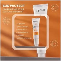 Сонцезахисний крем TopFace Anti-Shine Cream SPF 50+ РТ806 30 мл - мініатюра 5