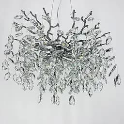 Вишукана срібна люстра DIAMINA з кришталевим камінням | Арт. 33007 CH | Line F - мініатюра 10