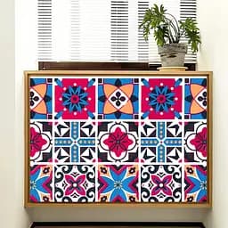 Самоклеюча плівка Sticker Wall SW-00000789 Винтажна бордова мозаїка 0,45х10м - мініатюра 4