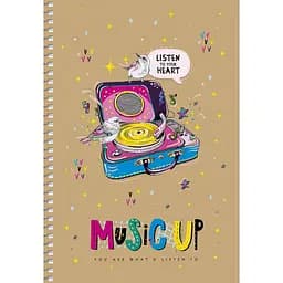 Зошит для записів Student А5, в клітинку, спіраль, 96 арк., Musicup (A5-SC-096-6101K)