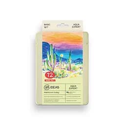 Набір олівців акварельних 99IDEAS "Aqua Expert" 12 кольорів, Basic Set, металева коробка, 99AE-12BAS