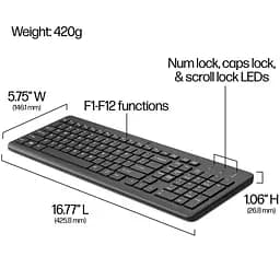 Комплект бездротовий HP 330 мишка і клавіатура Combo, чорний (2V9E6AA) - мініатюра 4