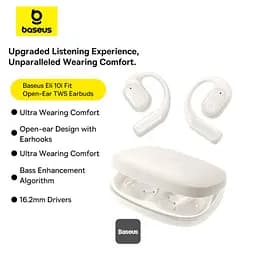 Навушники Baseus Eli 10i Fit Open-Ear TWS спортивні амбушюри для бігу, тренажерного залу та їзди на велосипеді – білі - мініатюра 9