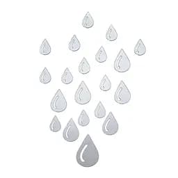 Дзеркальний декор Wall Sticker SW-00002492 акриловий самоклеючий Краплі 20 шт. срібло