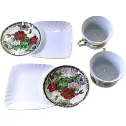 Сервіз порцеляна "Півонії" 2 чашки 170 мл + 2 блюдця (2C1070)