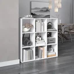 Полка для книг Vays cтеллаж для дома на 9 ячеек M-20 Белый