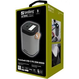 Зовнішній акумулятор з режимом ДБЖ Sandberg 420-71 - 60000 mAh PD 3A QC3.0 / VOOC 20W - мініатюра 2