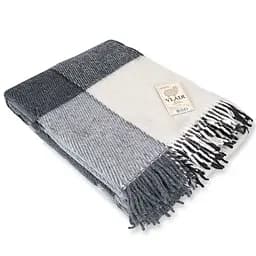 Плед вовняний Vladi Ельф 140х200 біло-сірий